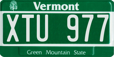 VT license plate XTU977