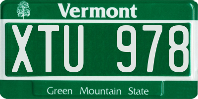 VT license plate XTU978
