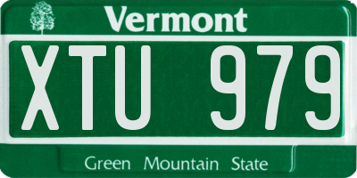 VT license plate XTU979
