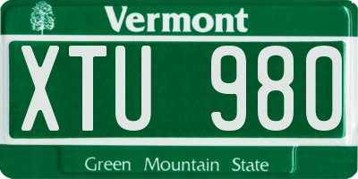 VT license plate XTU980