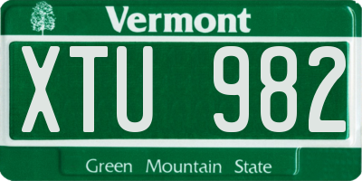 VT license plate XTU982