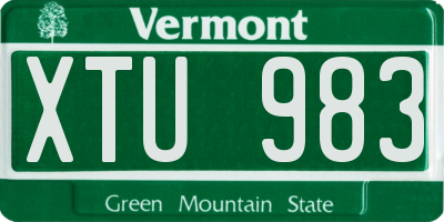 VT license plate XTU983