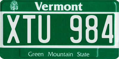VT license plate XTU984