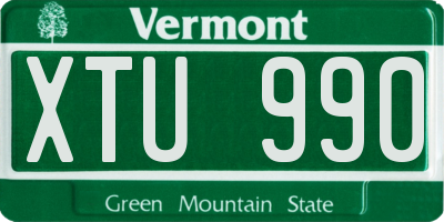 VT license plate XTU990