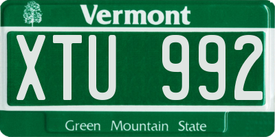 VT license plate XTU992