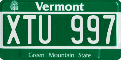 VT license plate XTU997
