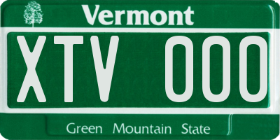 VT license plate XTV000