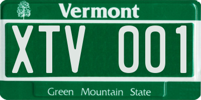 VT license plate XTV001