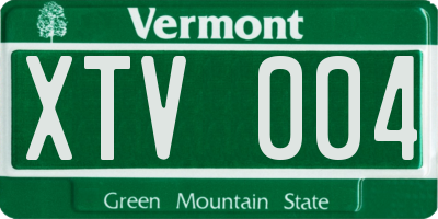 VT license plate XTV004