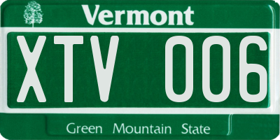VT license plate XTV006