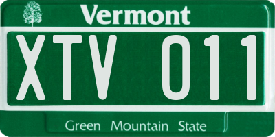 VT license plate XTV011