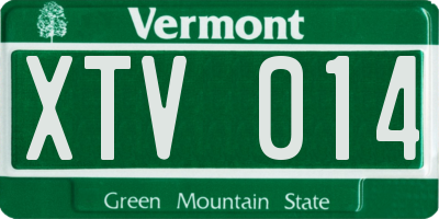 VT license plate XTV014