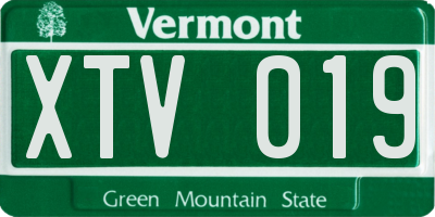VT license plate XTV019