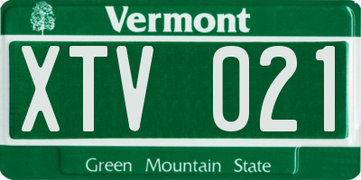 VT license plate XTV021