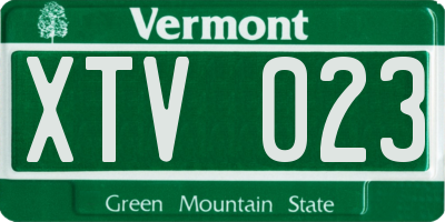 VT license plate XTV023