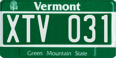 VT license plate XTV031