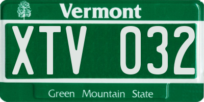 VT license plate XTV032