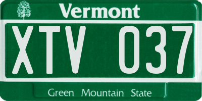 VT license plate XTV037