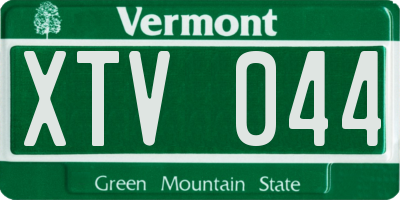 VT license plate XTV044