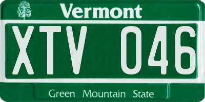 VT license plate XTV046