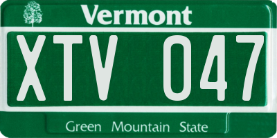VT license plate XTV047