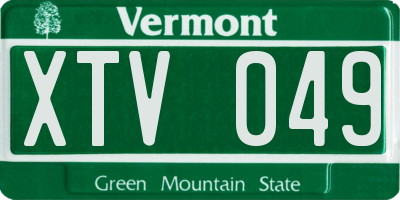 VT license plate XTV049