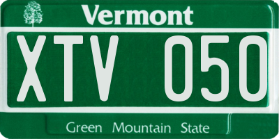 VT license plate XTV050