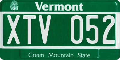 VT license plate XTV052