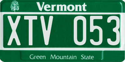 VT license plate XTV053