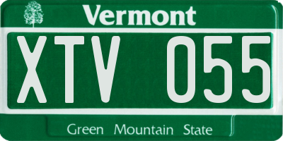 VT license plate XTV055