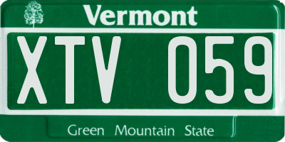 VT license plate XTV059