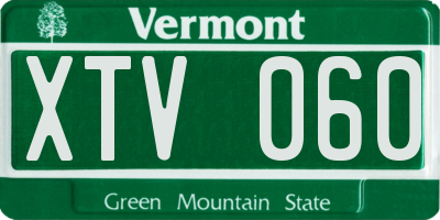 VT license plate XTV060