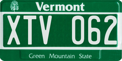 VT license plate XTV062