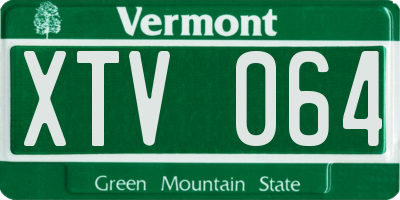 VT license plate XTV064