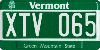 VT license plate XTV065