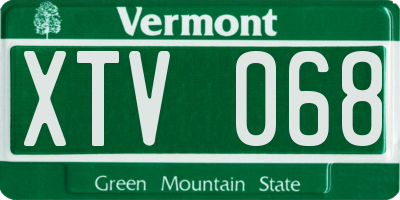 VT license plate XTV068