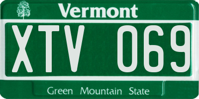VT license plate XTV069