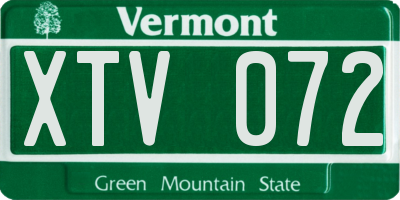 VT license plate XTV072