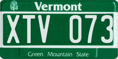 VT license plate XTV073