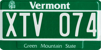 VT license plate XTV074
