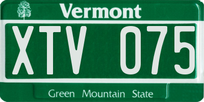 VT license plate XTV075