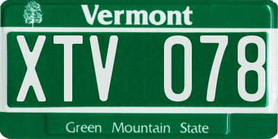 VT license plate XTV078