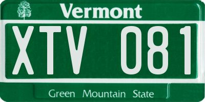 VT license plate XTV081
