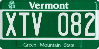 VT license plate XTV082
