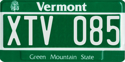 VT license plate XTV085