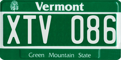 VT license plate XTV086
