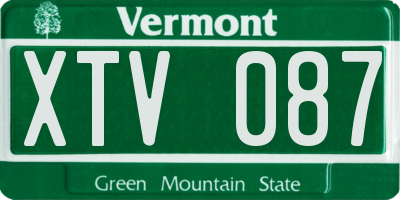VT license plate XTV087