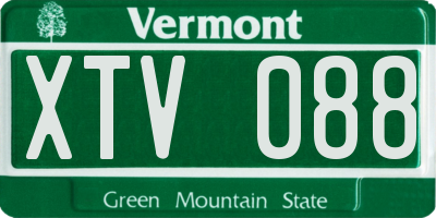 VT license plate XTV088