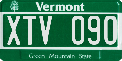 VT license plate XTV090