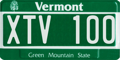 VT license plate XTV100